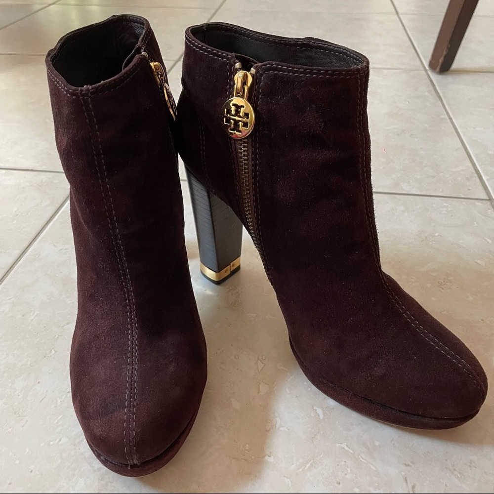 Tory Burch Suede Booties (Brown)